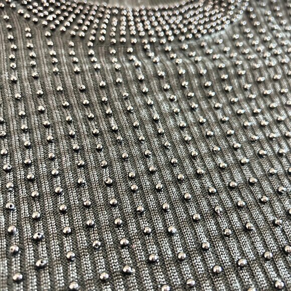 Belldini Top Women's Large‎ Black Embellished Jewel Neck Knit Sweater - Picture 3 of 12